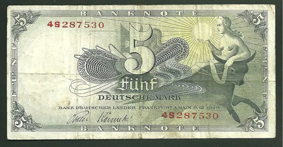 旧ドイツ連邦共和国 旧紙幣ドイツマルク 5枚セット 旧ドイツ連邦共和国
