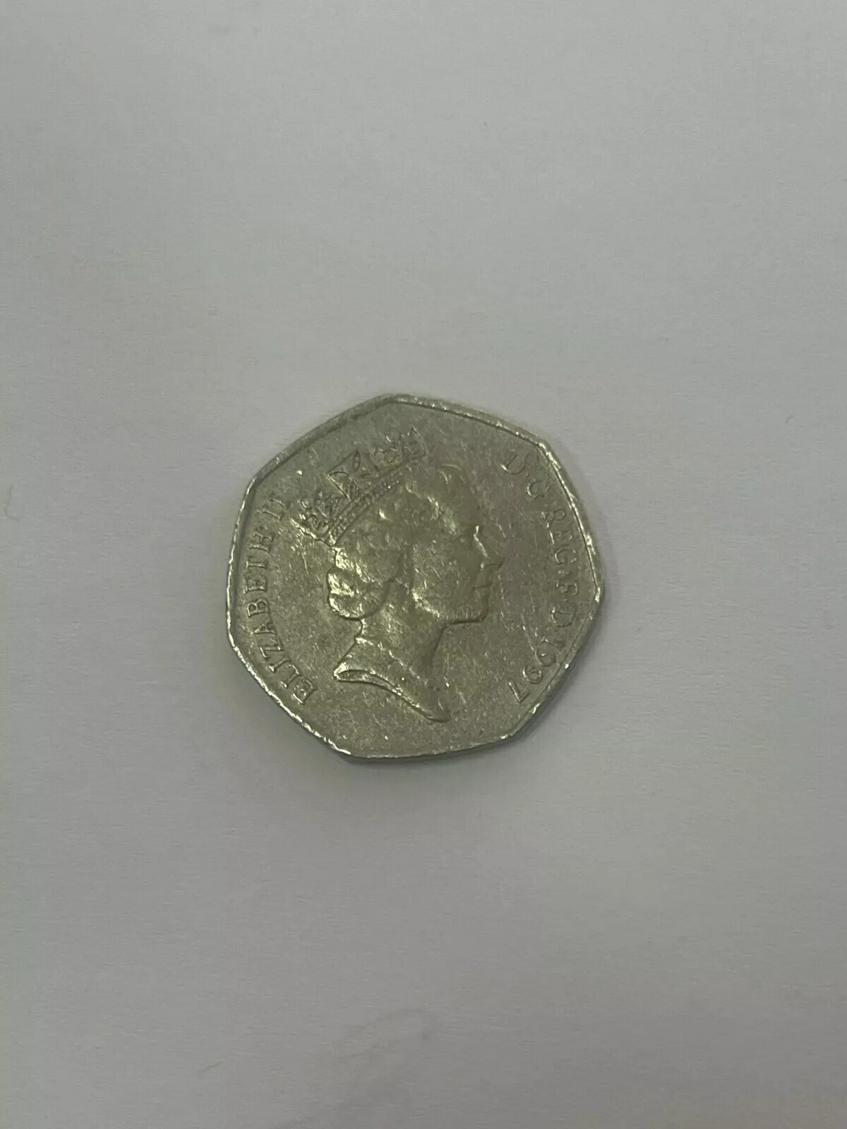 楽天市場】珍しいコイン！イギリス 50 ペンス、1997 年、エリザベス 2