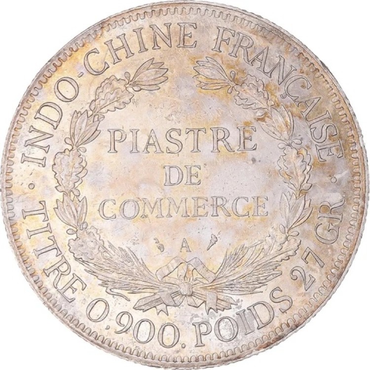 フランス領インドシナの古銭 1ピアストル銀貨 1906年 美品 希少