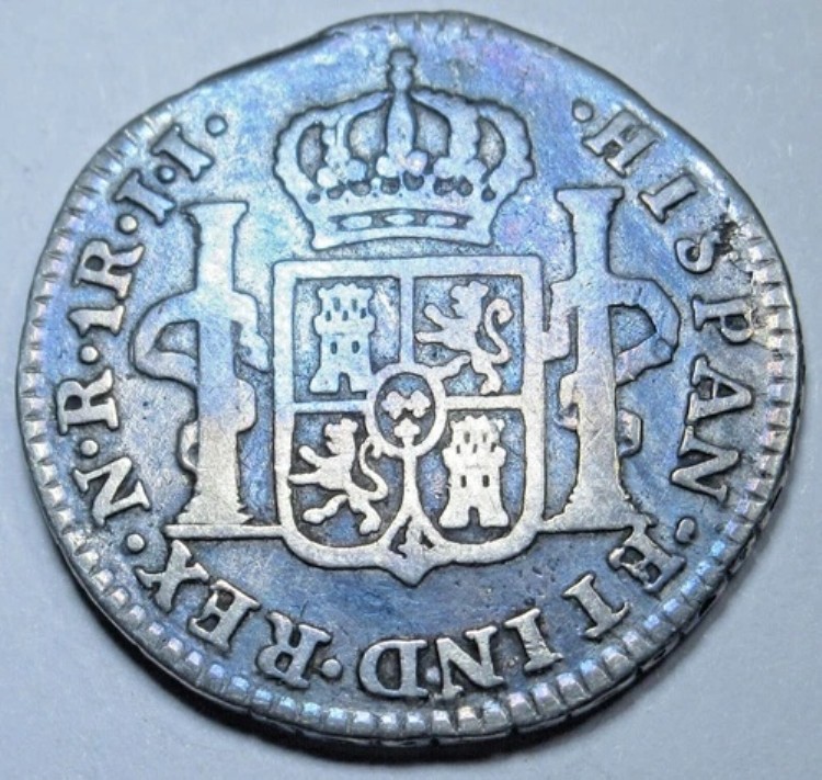 ナ*ん様 ペルー 1754年 8レアル スペイン 植民地 貿易銀 銀貨 ja15 ナ