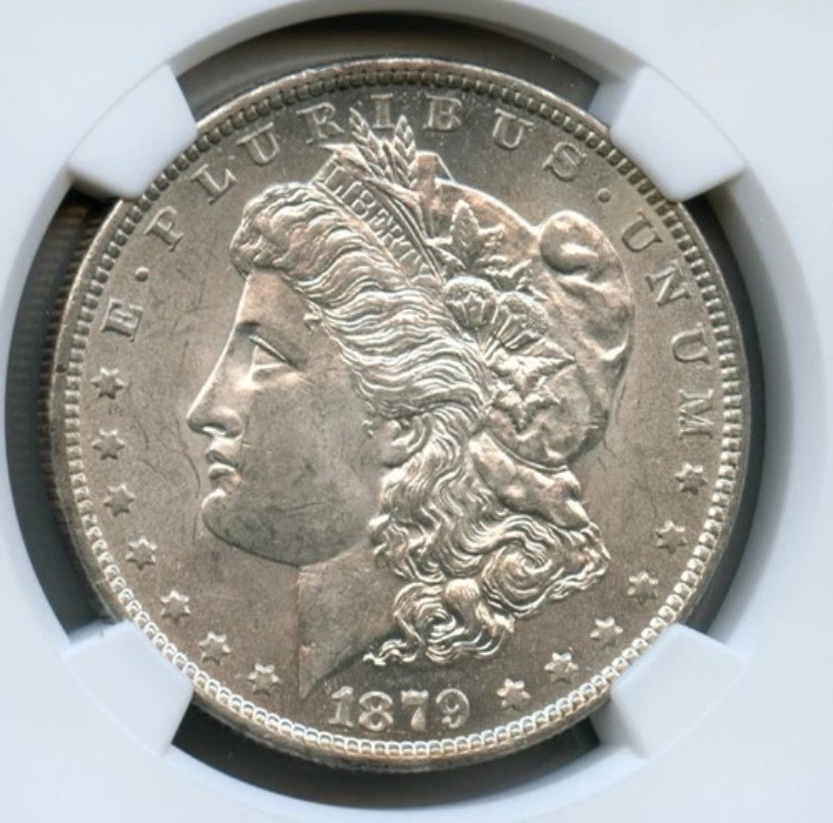 1879 O モルガン銀貨 NGC MS 61