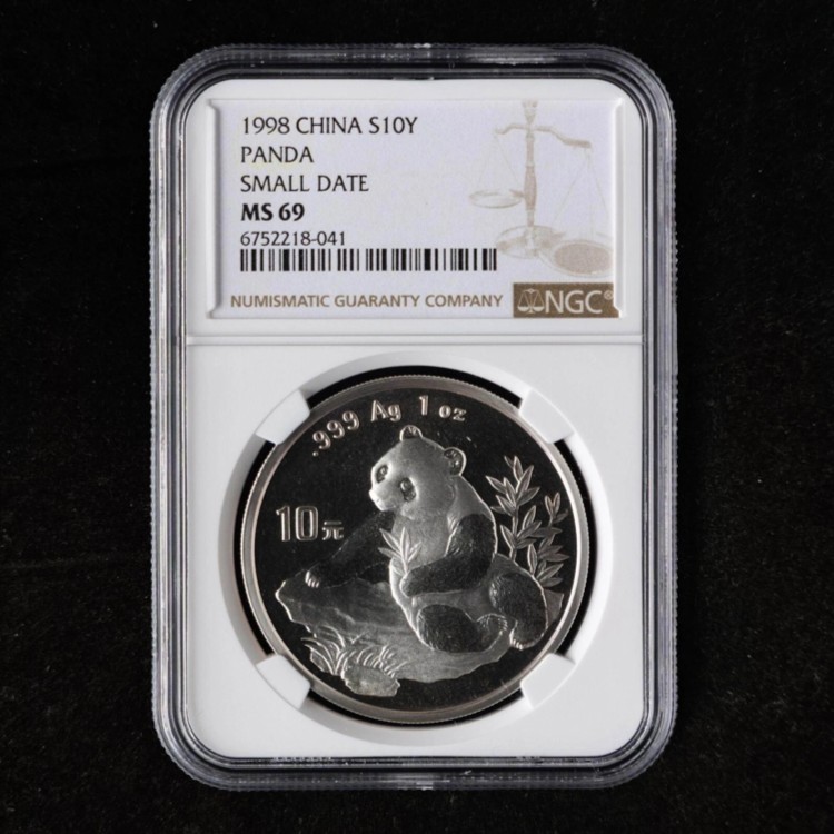 楽天市場】スモールデイト - 1998年 中国 10元 1オンス パンダ銀貨 NGC