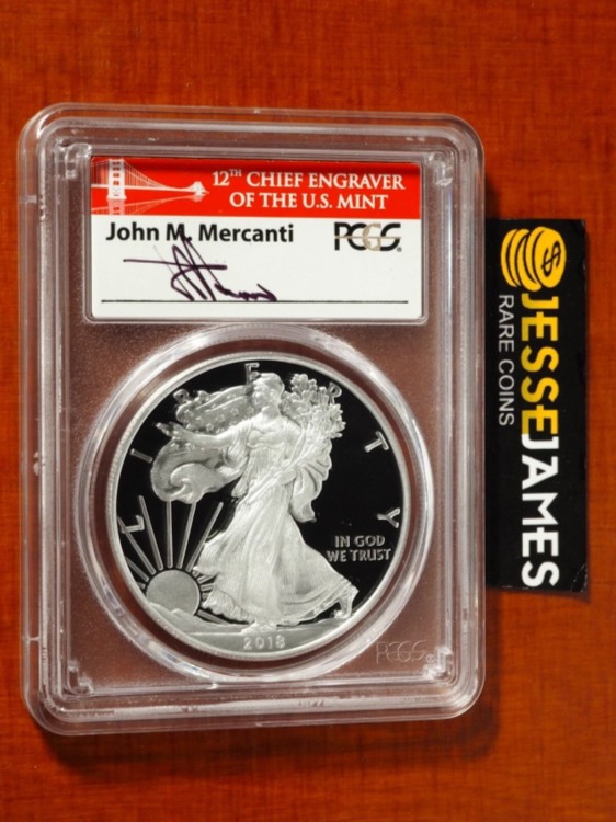 アメリカ2018年イーグル銀貨 ジョン・マーカンティサイン PR70DCAM