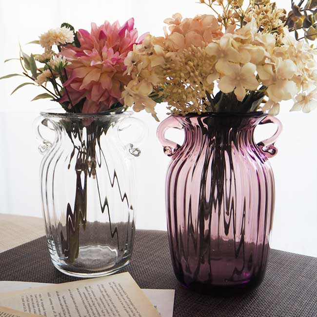 楽天市場】花瓶 おしゃれ 大きい フラワーベース ガラス 高さ210mm