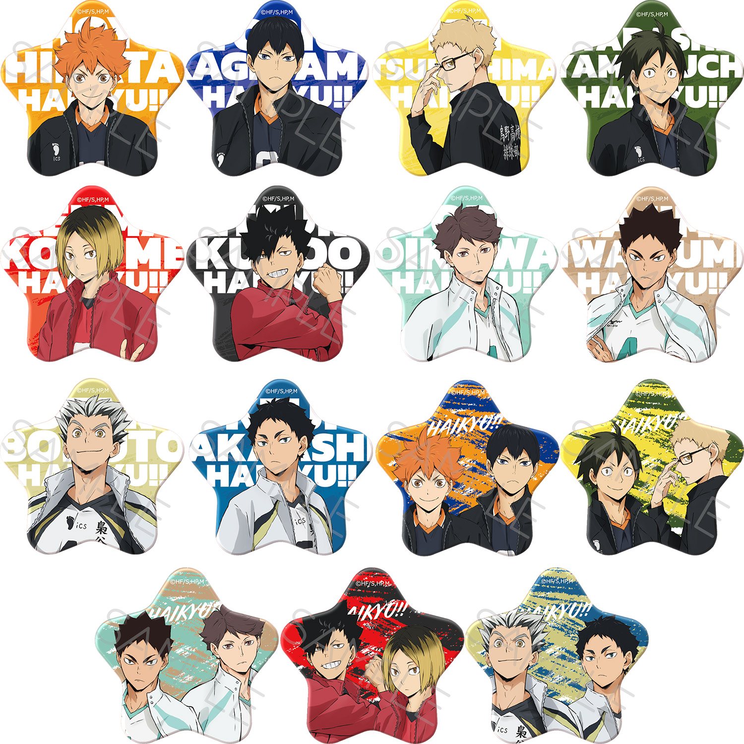 ハイキュー ヒナガラス JF 作戦盤缶バッジ マグネット 影山 月島 日向