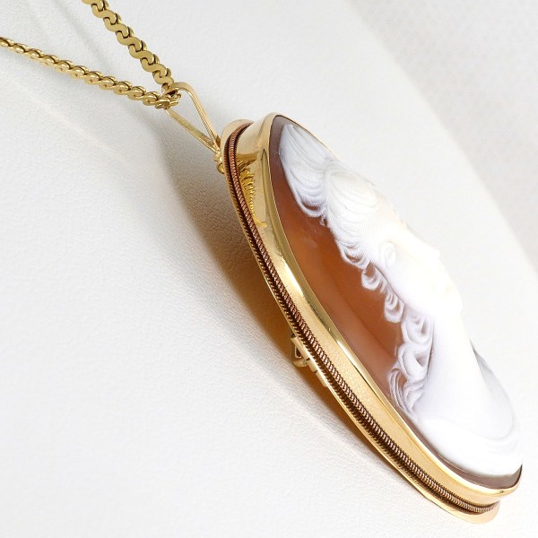 カメオ カメオ ネックレス ブローチ K14 K14ktネックレス ペンダント