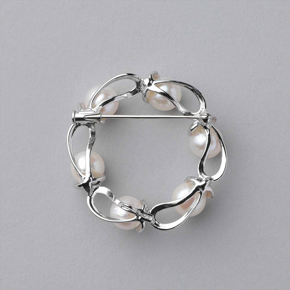 楽天市場】あこや真珠 ブローチ サークル 7.5-8.0mm SV925 パール 普段