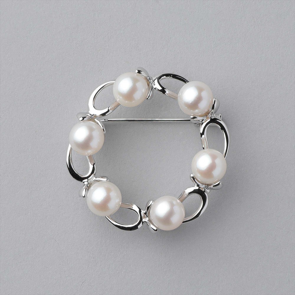 楽天市場】あこや真珠 ブローチ サークル 7.5-8.0mm SV925 パール 普段