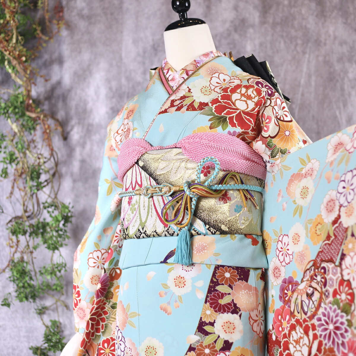 振袖セット 楽天市場】【成人式 振袖 レンタル】RS1563 正絹 白 乱菊