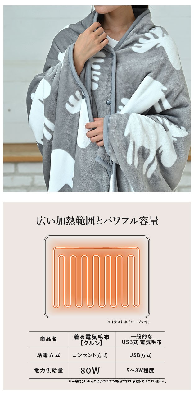 楽天市場】電気毛布 ブランケット 北欧 とろけるフランネル 着る電気