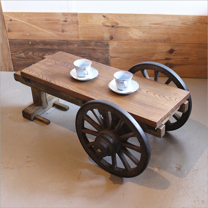 楽天市場】ミニ 大八車 車輪 リヤカー ローテーブル トロリーテーブル