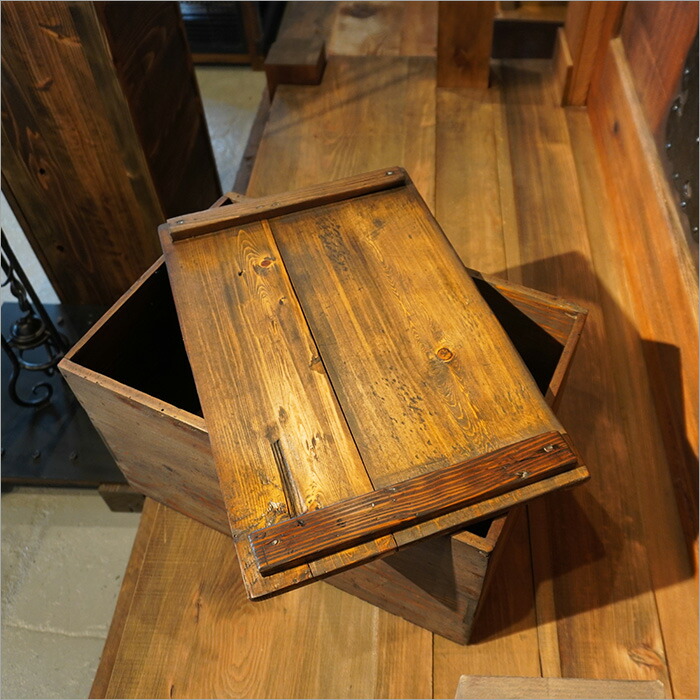 楽天市場】古道具 レトロ 木箱 ふた付き アンティーク 家具 木の箱