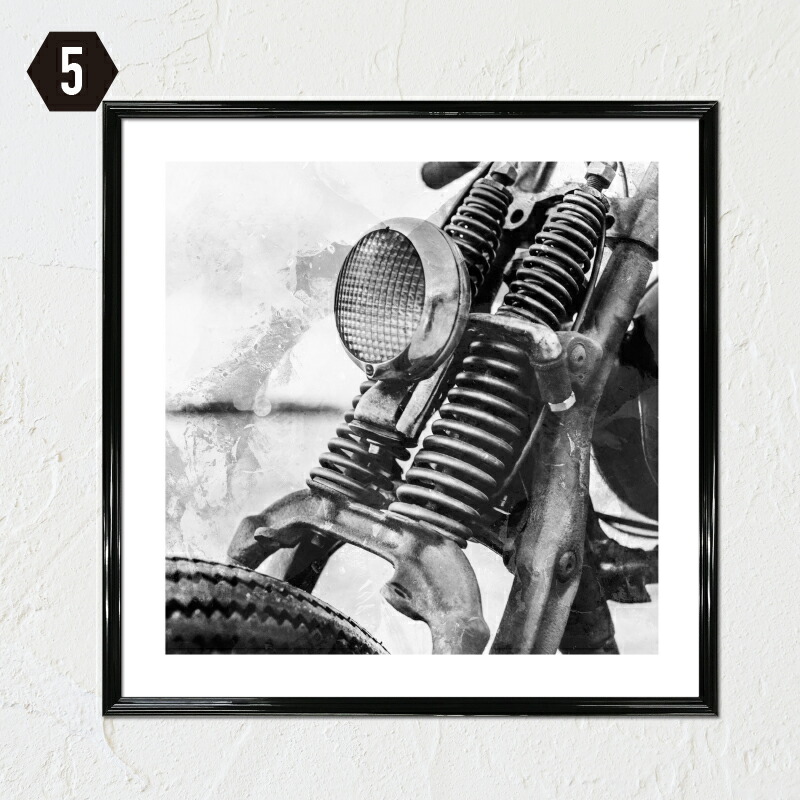 楽天市場】【フレーム付 アートポスター 正方形 Motorcycles