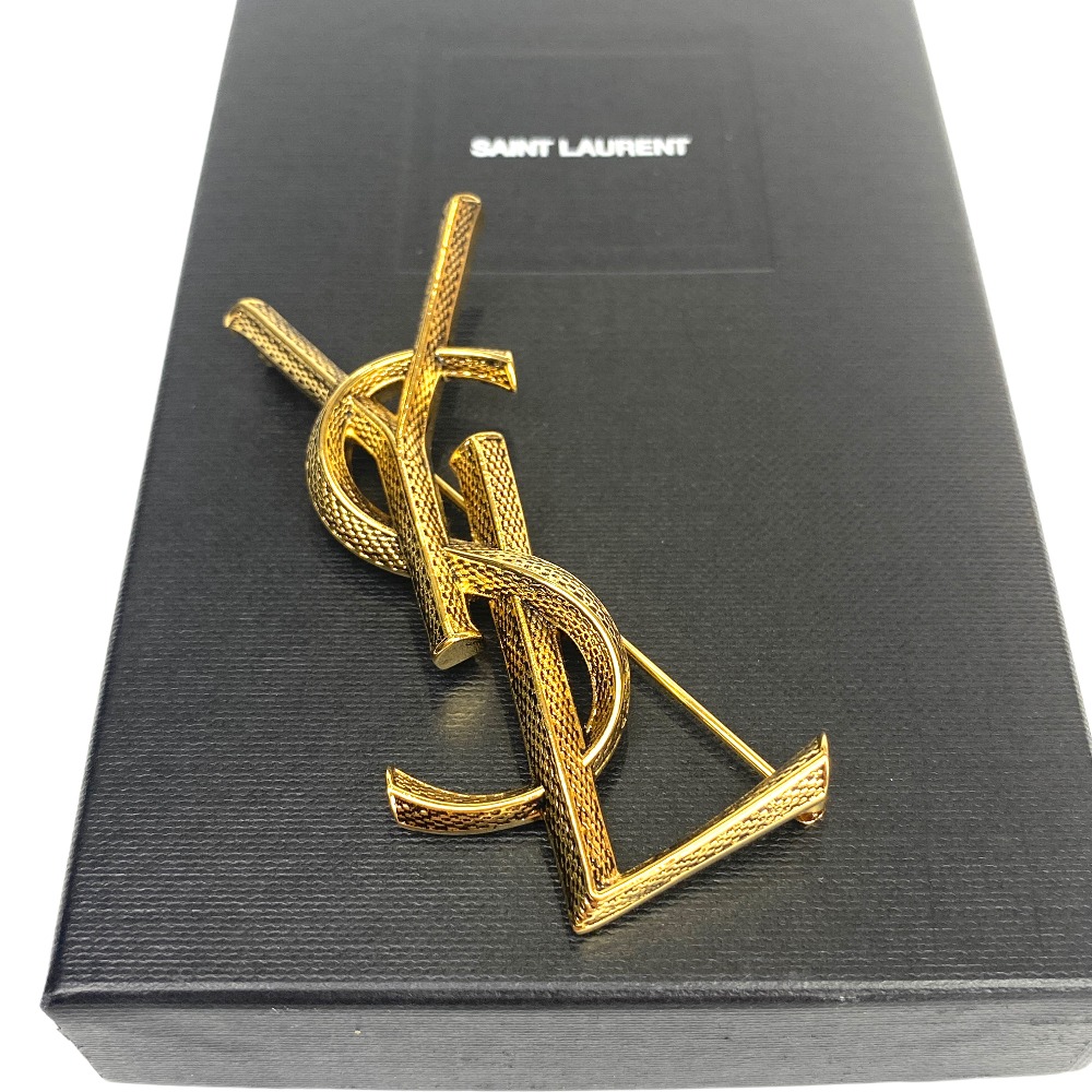 楽天市場】[USED/中古]SAINT LAURENT サンローラン ブローチ ロゴ YSL