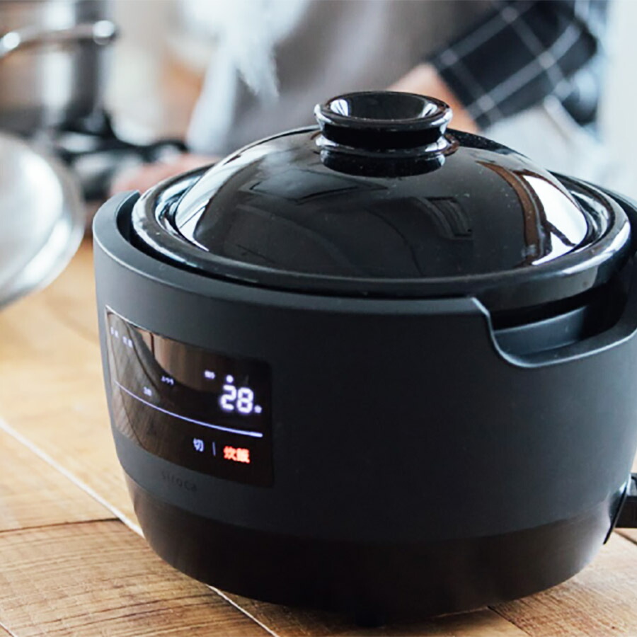 楽天市場】かまどさん電気 長谷園 シロカ 三合炊き SR-E111 ご飯土鍋