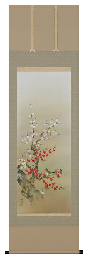 楽天市場】掛け軸 掛軸（かけじく）梅に鶯（林 昴月）全国送料無料無料