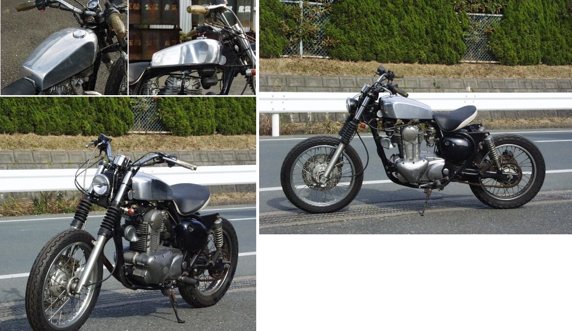 WM アルミタンク スクエアー型 カワサキ エストレヤ/250TR用 中古 凹み