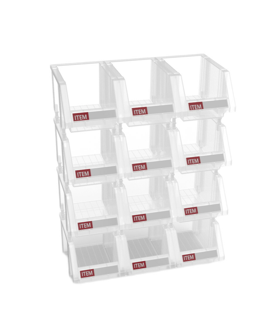 楽天市場】【三方良し】連結パーツボックス (大) ×12コ クリア色 名札