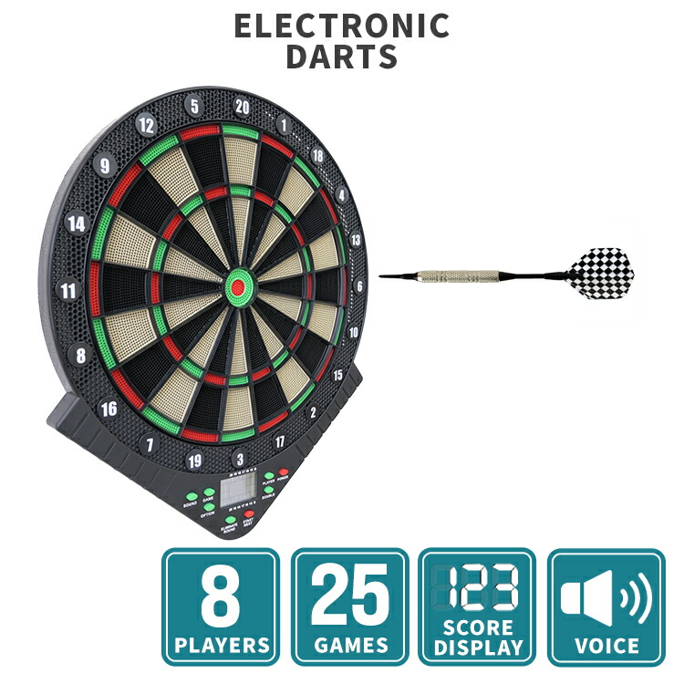 楽天市場】電子ダーツ セット 家庭用 ダーツ矢付き 自動スコア 音声