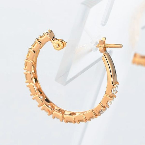 楽天市場】ダイヤモンド ピアス ハーフエタニティ K18 1.0カラット