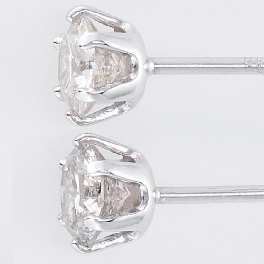 楽天市場】ダイヤモンド ピアス 一粒 プラチナ 1.00ctup 両耳用 鑑別
