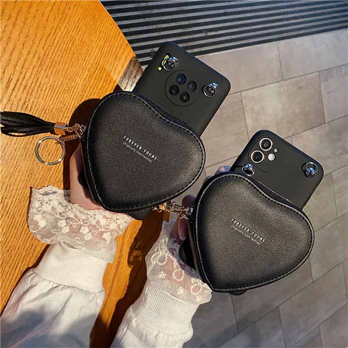 楽天市場】アイフォン17ケース ハート ポーチ付き 大容量 アイフォン15