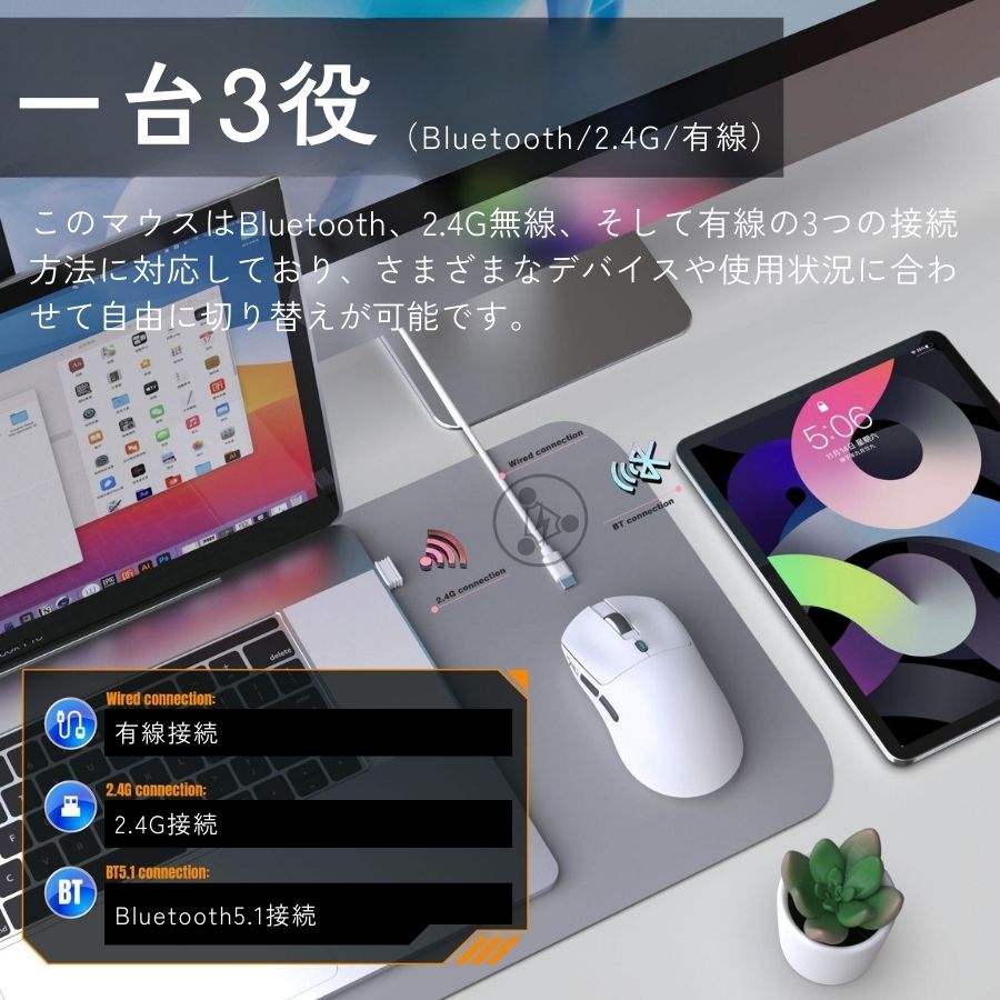 楽天市場】【高級版｜1台3役】ワイヤレスマウス 無線 有線 両用 多機能