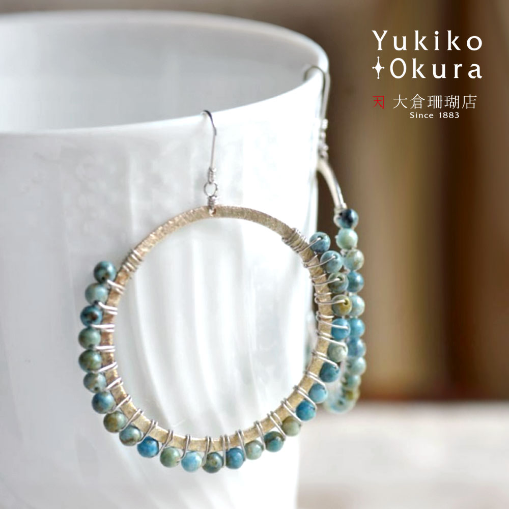 K14WGフープピアス 青いストーン付き 楽天市場】ブルーストーン フープ