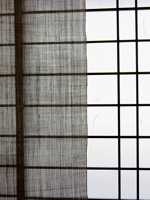 筒描き手染め暖簾【渦潮】麻のれん 巾80×181cm 本染 一点物