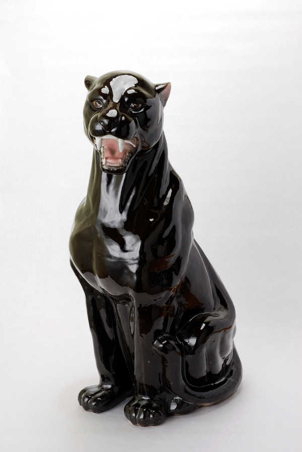 楽天市場】【ランキング1位獲得】 陶器置物 黒ヒョウの置物迫力76cm