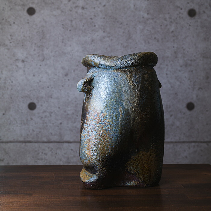 楽天市場】【共箱付】備前焼耳付花入（CR-076） 作家「クリストファー