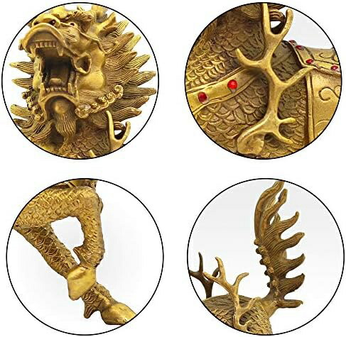 楽天市場】【20%OFFクーポン〜】麒麟 置物 招財 一対 銅製 風水グッズ