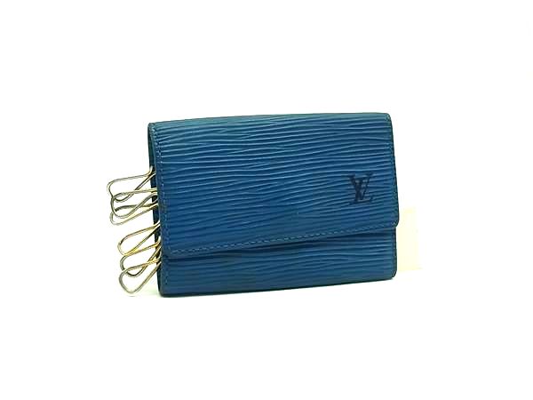 美品 ルイヴィトン エピ ミュルティクレ6 キーケース トレドブルー