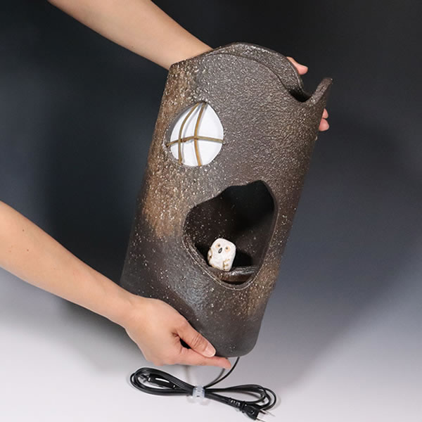 楽天市場】信楽焼 陶器照明 インテリア照明 梟あんどん 行灯 信楽焼