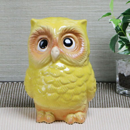 楽天市場】黄色ふくろう(小) ふくろう 信楽焼 梟 ふくろう置物 陶器