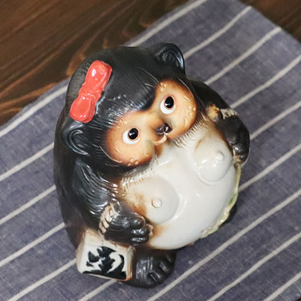 信楽焼 狸庵 リボンつき Yahoo!オークション - [KJ494] 信楽焼 狸庵 狸