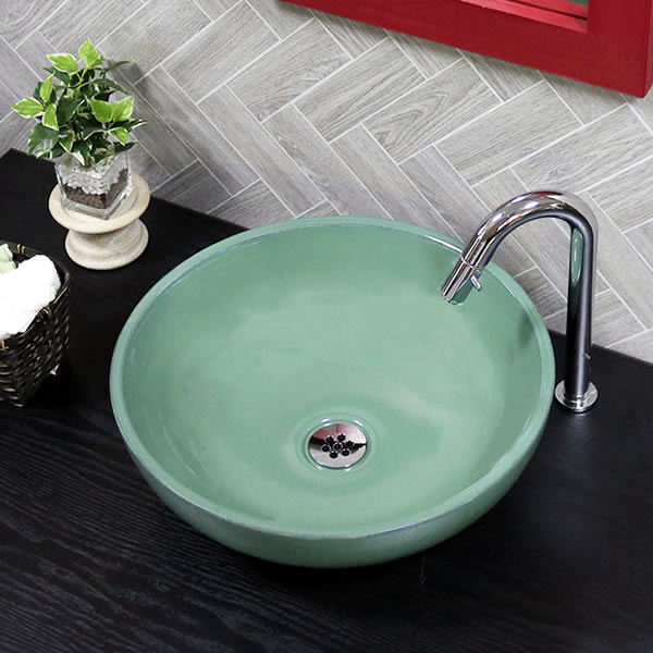 楽天市場】信楽焼 緑なまこ手洗い鉢 飽きのこない洗面鉢 お洒落な洗面