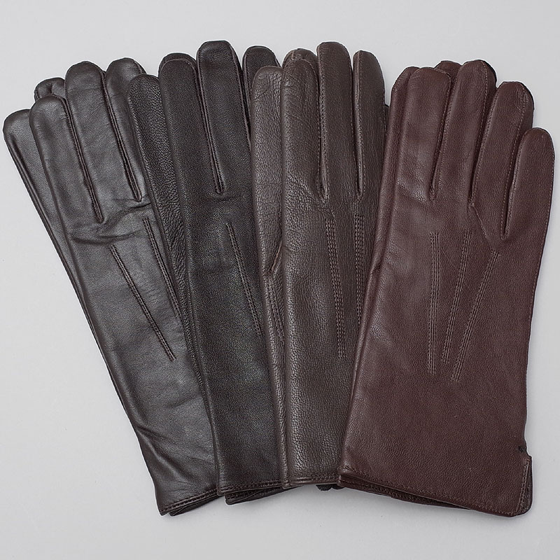 QVQBerluti 手袋 ブラウン/ブラック レザー QVQBerluti 手袋 ブラウン