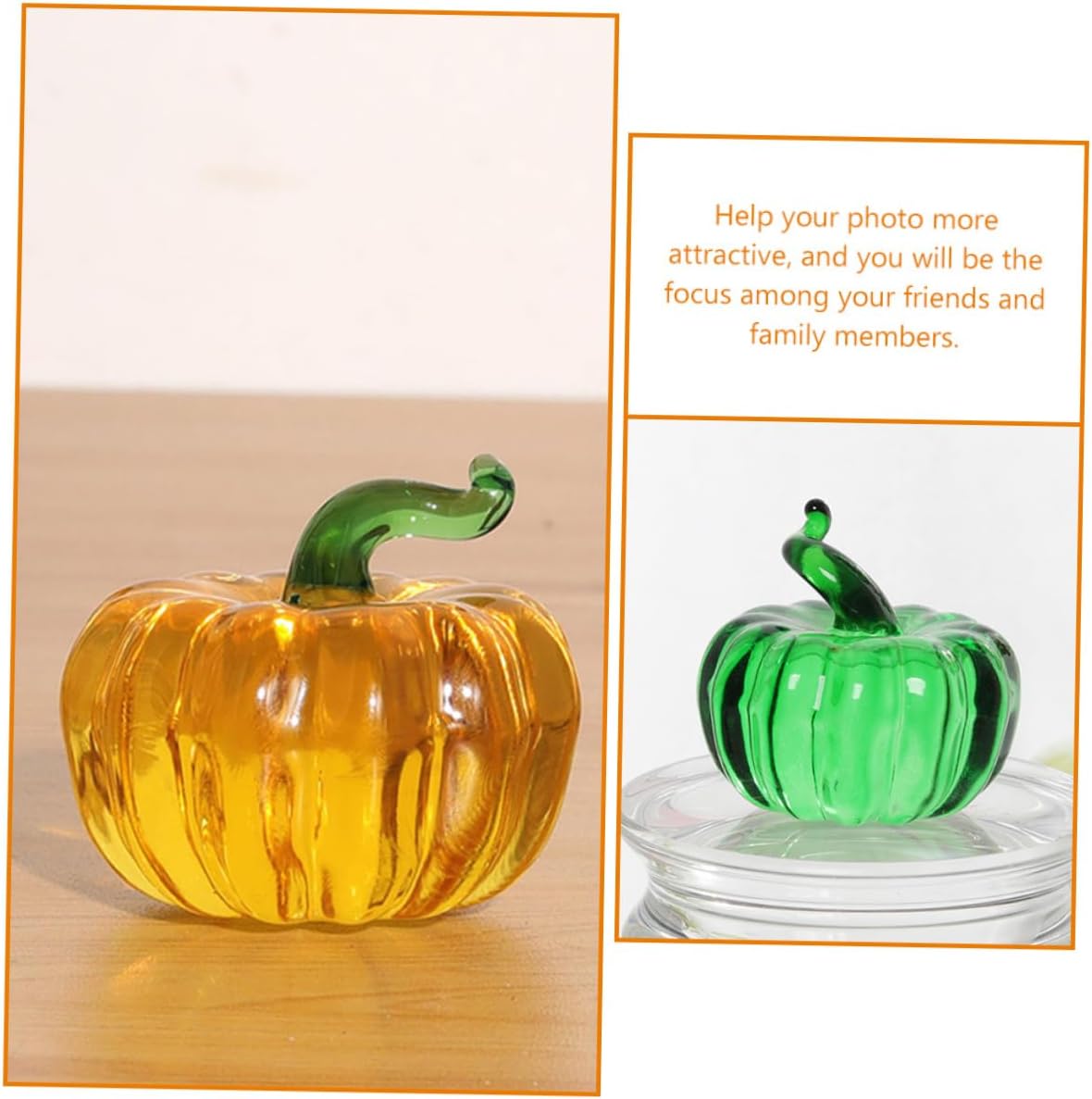 楽天市場】2 個ミニガラスカボチャグッズ置物カボチャアートワーク文鎮