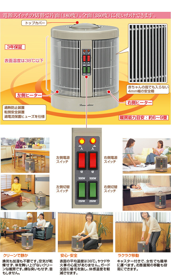 暖和室 遠赤外線輻射式パネルヒーター DAN1000-R16 *AA23 楽天市場