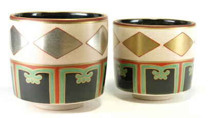 楽天市場】【美濃焼】窯元蔵珍窯 【仁清写し】色絵金銀菱重茶碗 : 蔵珍窯