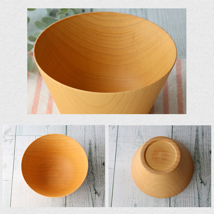 楽天市場】台形 ナチュラル ウッド ボール L WK-2W 径12.5cm 440ml