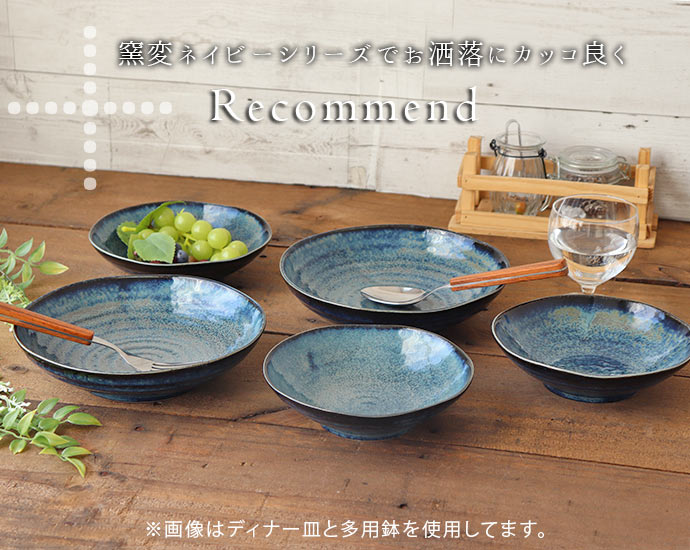 楽天市場】【2枚set】 窯変ネイビー プレート 径21cm | パスタ皿