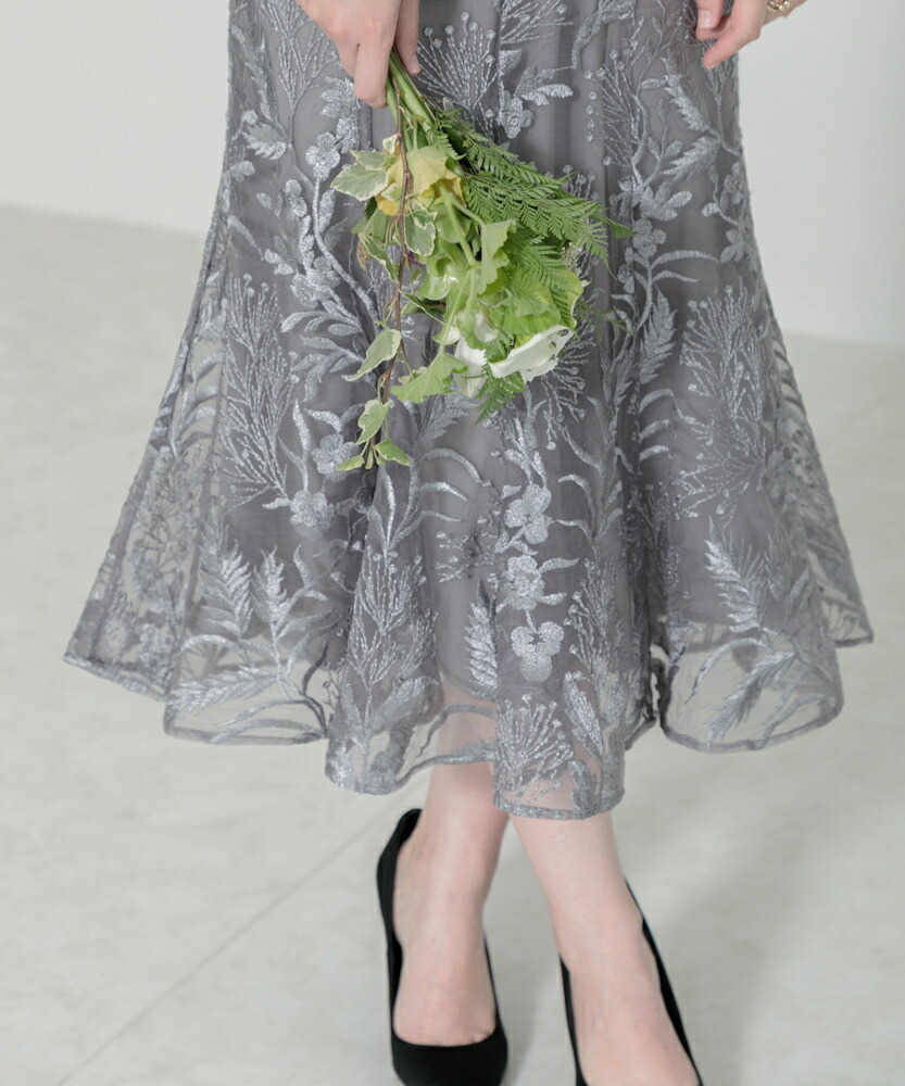 楽天市場】【LEJA】刺繍レース配色パイピングショルダーフリルドレス