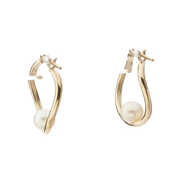 楽天市場】K10YG淡水パールフープピアス／ ヴイエー ヴァンドーム青山