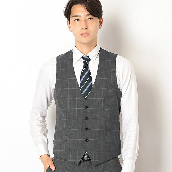 楽天市場】【セレモニー対応可】2釦スリーピーススーツ グレー ジレ