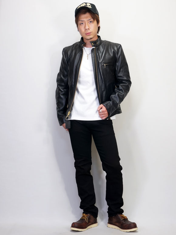 楽天市場】バンソン モデルBタイプ 立ち襟 シングルライダース レザー