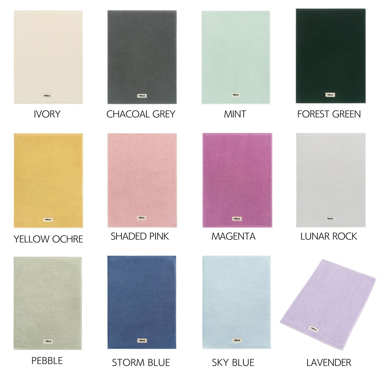 TEKLA バスマット ティールグリーンストライプ 70x50cm TEKLA