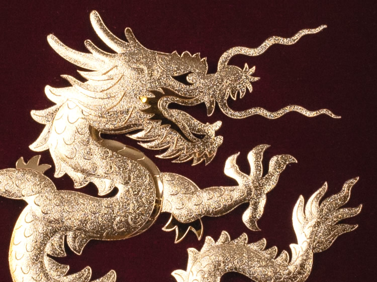 楽天市場】「龍」を描いた純金アート ゴールド Prima Art（プリマ