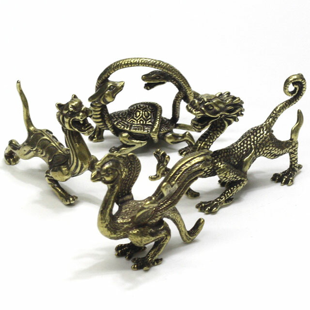 楽天市場】四神獣 置物 青龍 朱雀 白虎 玄武 四神獣の置物 真鍮 小